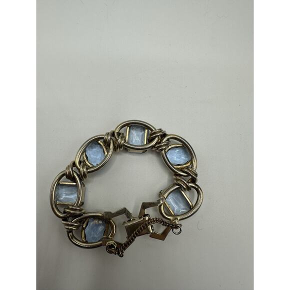 Vintage Henkel & Grosse For Christian Dior Blue Rhinestone Bracelet 7” - Picture 4 of 5